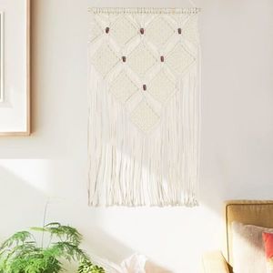 vidaXL Cuier de perete din macrame, 40x80, bumbac imagine