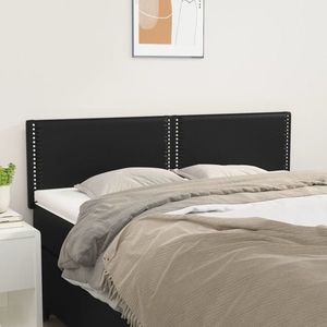 vidaXL Tăblii de pat, 2 buc., negru, 72x5x78/88 cm, piele artificială imagine