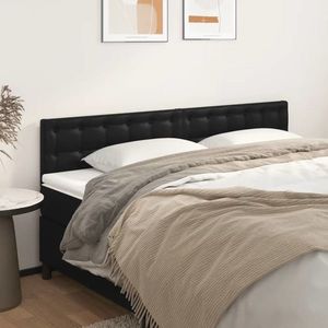 vidaXL Tăblie de pat, negru, 100x5x78/88 cm, piele ecologică imagine