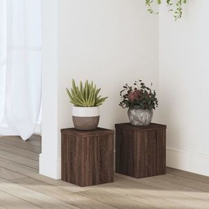 vidaXL Suporturi de plante 2 buc. stejar maro 15x15x20cm lemn compozit imagine