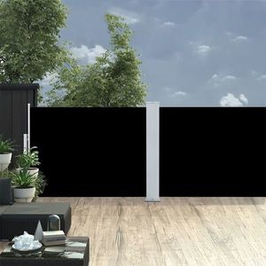 vidaXL Copertină laterală retractabilă, negru, 100 x 1000 cm imagine