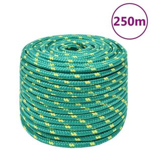 vidaXL Frânghie de barcă, verde, 12 mm, 250 m, polipropilenă imagine