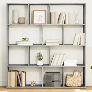 vidaXL Bibliotecă, gri sonoma, 132x29x141, 5 cm, lemn prelucrat imagine