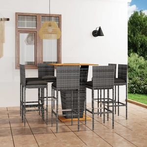 vidaXL Set mobilier de exterior, 9 piese, antracit, oțel imagine