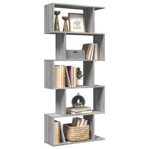 vidaXL Bibliotecă/separator 5 niveluri sonoma gri 70x24x161 cm lemn imagine