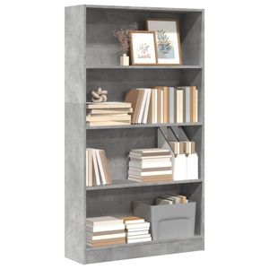 vidaXL Bibliotecă, gri beton, 80x24x143 cm, lemn prelucrat imagine