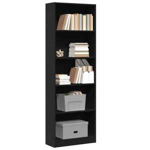 vidaXL Bibliotecă, negru, 60x24x176 cm, lemn prelucrat imagine