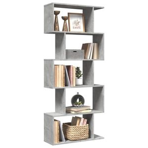 vidaXL Bibliotecă/separator 5 niveluri gri beton 70x24x161 cm lemn imagine