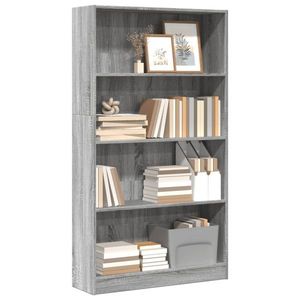 vidaXL Bibliotecă, gri sonoma, 80x24x143 cm, lemn prelucrat imagine