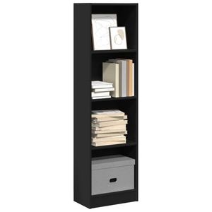 vidaXL Bibliotecă, negru, 40x24x143 cm, lemn prelucrat imagine