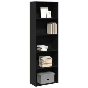 vidaXL Bibliotecă, negru, 60x30x189 cm, lemn prelucrat imagine