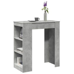 vidaXL Masă de bar cu rafturi gri beton 95x47x103, 5 cm lemn prelucrat imagine