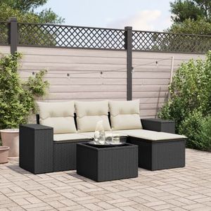 Set mobilier de exterior 5 piese, negru imagine