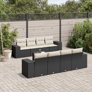 Set mobilier de exterior 9 piese, negru imagine