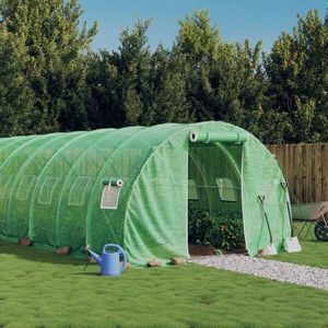 vidaXL Seră cu cadru din oțel, verde, 24 m², 8x3x2 m imagine