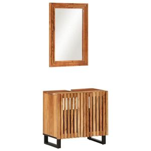 vidaXL Set mobilier de baie, 2 piese, lemn masiv de acacia imagine