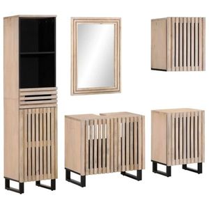 vidaXL Set mobilier de baie, 5 piese, lemn masiv de mango imagine