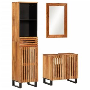 vidaXL Set mobilier de baie, 3 piese, lemn masiv de acacia imagine