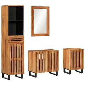 vidaXL Set mobilier de baie, 4 piese, lemn masiv de acacia imagine