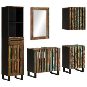 vidaXL Set mobilier de baie, 5 piese, lemn masiv de acacia imagine