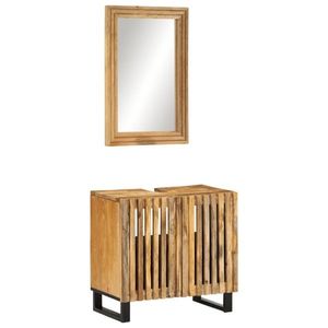 vidaXL Set mobilier de baie, 2 piese, lemn masiv de mango brut imagine