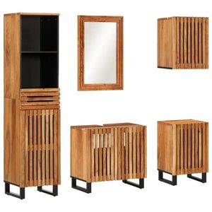 vidaXL Set mobilier de baie, 5 piese, lemn masiv de acacia imagine