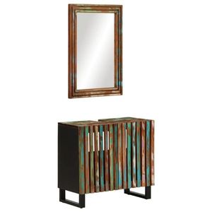 vidaXL Set mobilier de baie, 2 piese, lemn masiv de acacia imagine