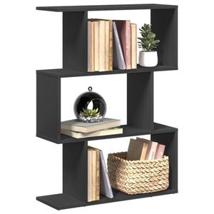 vidaXL Bibliotecă/separator cameră 3 niveluri negru 70x24x97 cm, lemn imagine