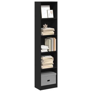 vidaXL Bibliotecă, negru, 40x24x176 cm, lemn prelucrat imagine