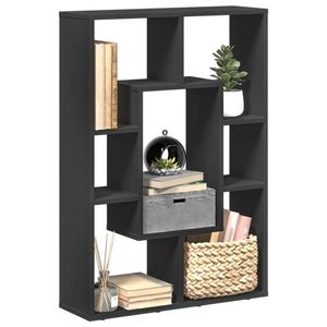 vidaXL Bibliotecă, negru, 63x20x90 cm, lemn prelucrat imagine