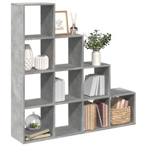 vidaXL Bibliotecă/separator cameră gri beton 131, 5x29x131, 5 cm lemn imagine