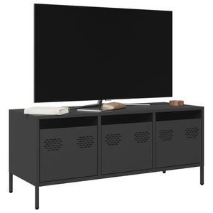 vidaXL Dulap TV, negru, 101, 5x39x43, 5 cm, oțel laminat la rece imagine