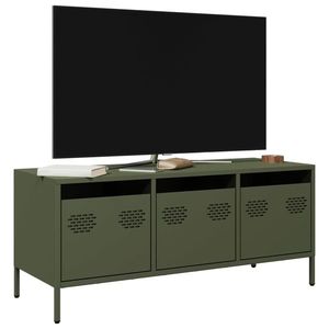 vidaXL Dulap TV, verde măsliniu, 101, 5x39x43, 5cm, oțel laminat la rece imagine