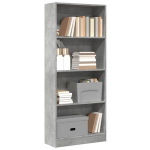 vidaXL Bibliotecă, gri beton, 60x24x143 cm, lemn prelucrat imagine