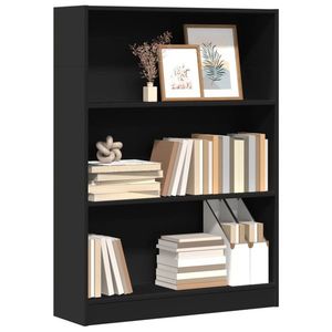 vidaXL Bibliotecă, negru, 80x24x109 cm, lemn prelucrat imagine