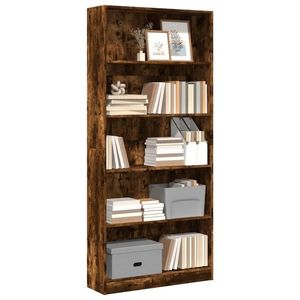 vidaXL Bibliotecă, stejar fumuriu, 80x24x176 cm, lemn prelucrat imagine