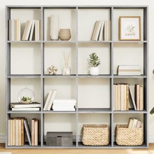 vidaXL Bibliotecă, gri sonoma, 137, 5x29x137, 5 cm, lemn prelucrat imagine