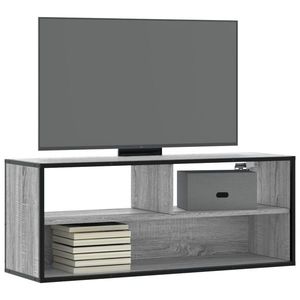 vidaXL Dulap TV, gri sonoma, 100x31x39, 5 cm, lemn prelucrat și metal imagine