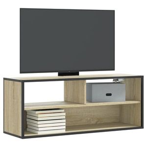 vidaXL Dulap TV stejar sonoma, 100x31x39, 5 cm, lemn prelucrat și metal imagine