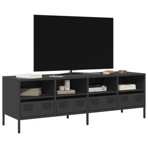 vidaXL Dulap TV, negru, 135x39x43, 5 cm, oțel laminat la rece imagine