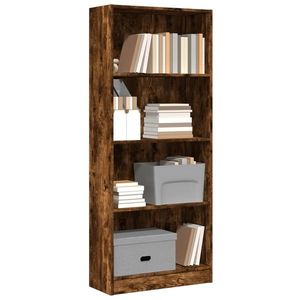 vidaXL Bibliotecă, stejar fumuriu, 60x24x143 cm, lemn prelucrat imagine