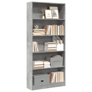 vidaXL Bibliotecă, gri beton, 80x24x176 cm, lemn prelucrat imagine