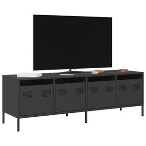 vidaXL Dulap TV, negru, 135x39x43, 5 cm, oțel laminat la rece imagine