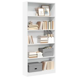 vidaXL Bibliotecă, alb, 80x24x176 cm, lemn prelucrat imagine