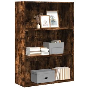 vidaXL Bibliotecă, stejar fumuriu, 80x30x114 cm, lemn prelucrat imagine