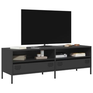 vidaXL Dulap TV, negru, 135x39x43, 5 cm, oțel laminat la rece imagine