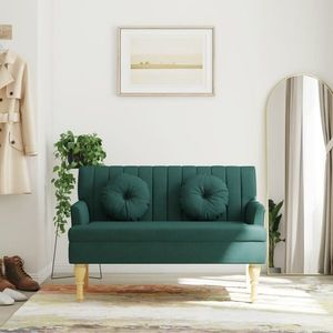 vidaXL Banchetă cu perne, verde închis, 113x64, 5x75, 5 cm, textil imagine