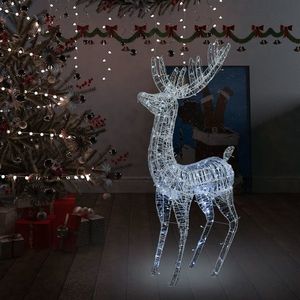 vidaXL Ren de Crăciun, 250 LED-uri, alb rece, 180 cm, acril, XXL imagine