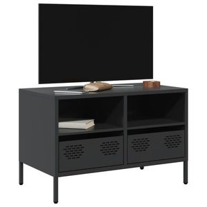 vidaXL Dulap TV, negru, 68x39x43, 5 cm, oțel laminat la rece imagine