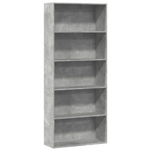 vidaXL Bibliotecă, gri beton, 80x30x189 cm, lemn prelucrat imagine